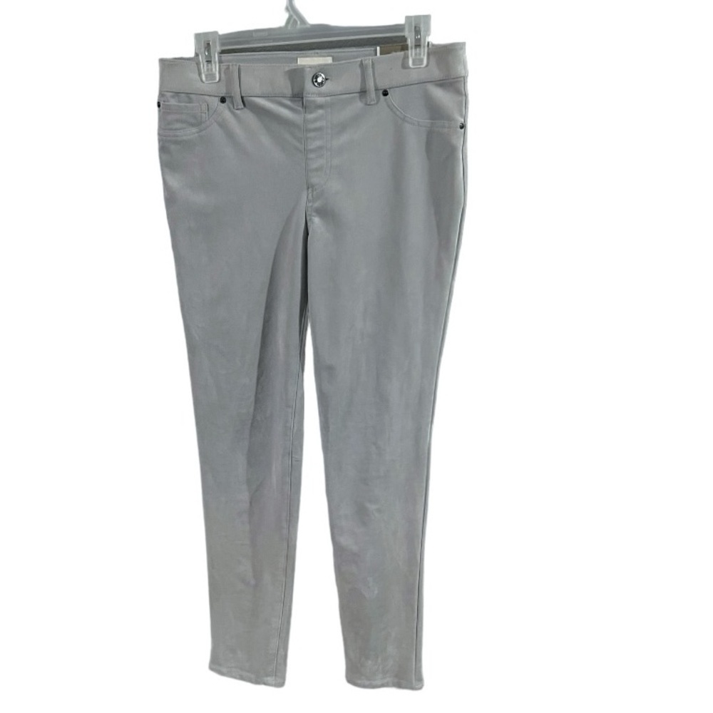 NWT Chicos Stone Gray Faux Suede Pull On Stretch Jeggings Ultimate Fit Chico 0